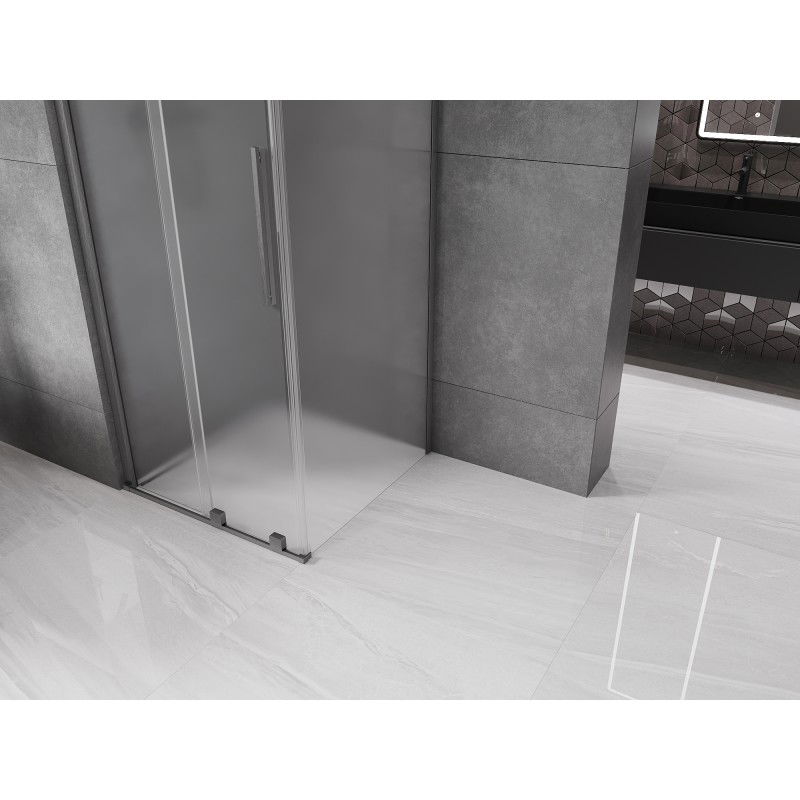 Mexen Velar cabina de duș glisantă 90 x 90 cm, mat, gri metalizat periat - 871-090-090-31-66