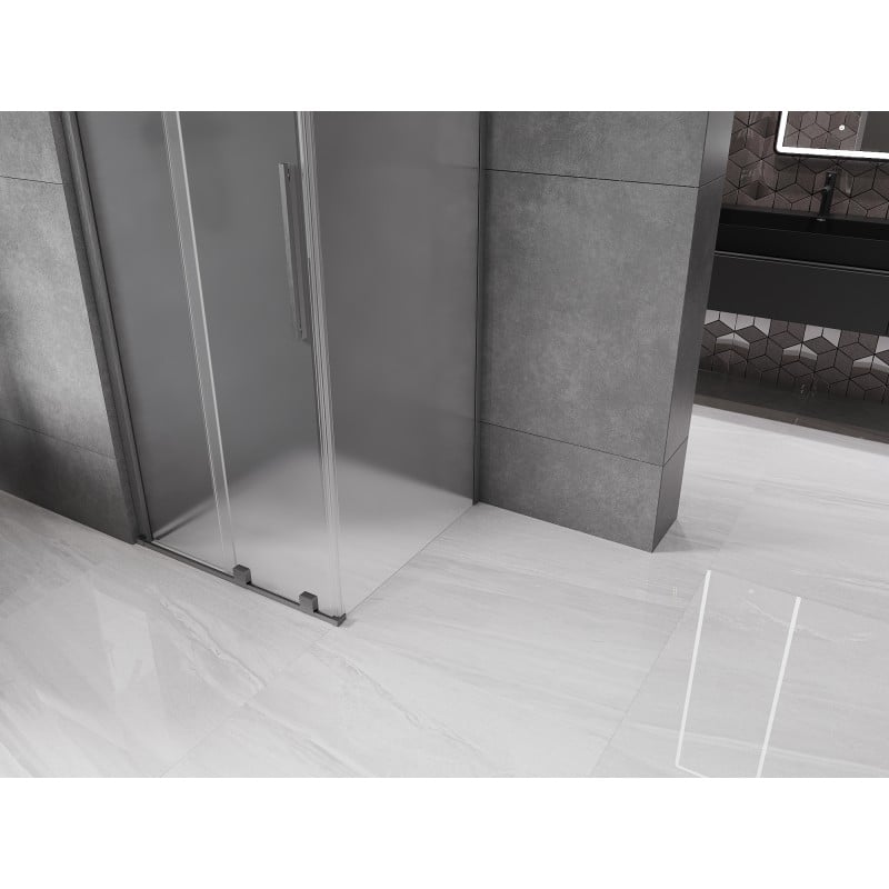 Mexen Velar cabina de duș glisantă 120 x 120 cm, mat, gri armat periat - 871-120-120-31-66
