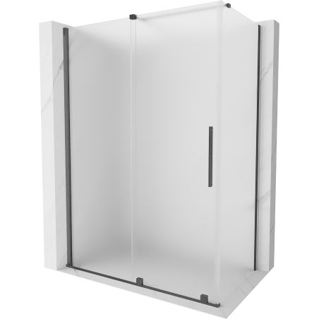 Mexen Velar cabină de duș glisantă 130 x 70 cm, ceață, gri armă periat - 871-130-070-31-66