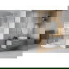 Mexen Rio félköríves zuhanykabin 70 x 70 cm, fehér sávok, króm + Rio zuhanytálca, fehér - 863-070-070-01-20-4710