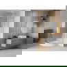 Mexen Rio zuhanykabin félkörforma 70 x 70 cm, csíkos, króm + Rio zuhanytálca, fehér - 863-070-070-01-20-4710