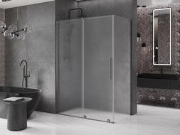 Mexen Velar cabină de duș glisantă 140 x 80 cm, înghețat, gri pistol periat - 871-140-080-31-66