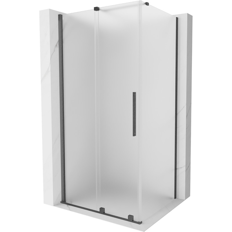 Mexen Velar 130 x 90 cm-es tolóajtós zuhanykabin, matt, gun gray kefélt - 871-130-090-31-66