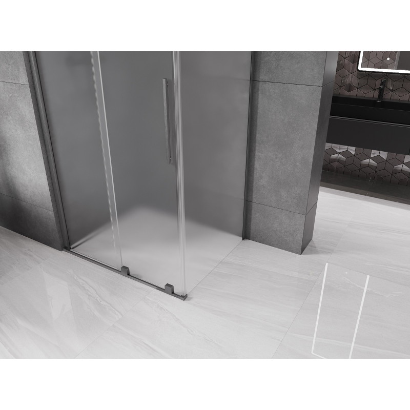 Mexen Velar cabina de duș glisantă 130 x 90 cm, înghețat, gri pistă periat - 871-130-090-31-66