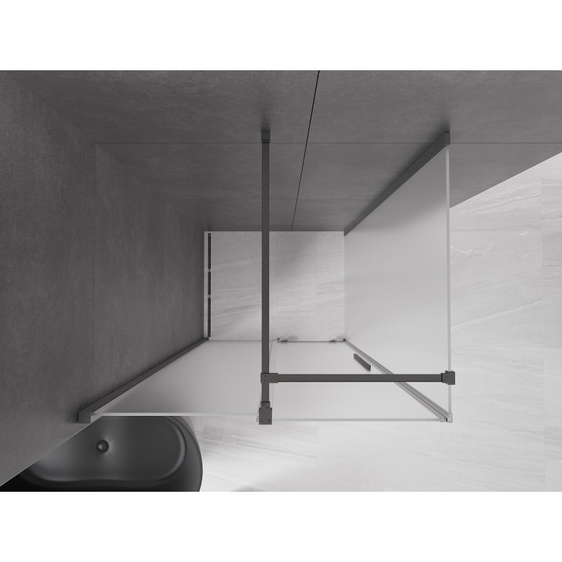 Mexen Velar 130 x 90 cm-es tolóajtós zuhanykabin, matt, gun gray kefélt - 871-130-090-31-66