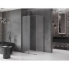 Mexen Velar 130 x 90 cm-es tolóajtós zuhanykabin, matt, gun gray kefélt - 871-130-090-31-66