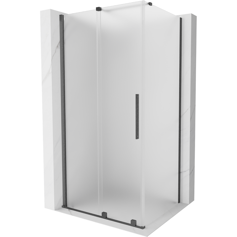 Mexen Velar cabina de duș culisantă 130 x 80 cm, mat, gri pistol periat - 871-130-080-31-66