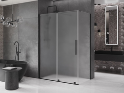 Mexen Velar cabină de duș glisantă 140 x 70 cm, înghețat, negru - 871-140-070-31-70
