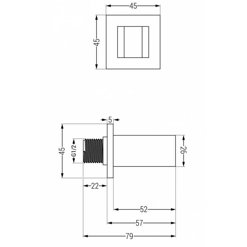 Mexen Cube suport de duș, crom - 79350-00
