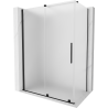 Mexen Velar cabină de duș glisantă 140 x 80 cm, înghețat, negru - 871-140-080-31-70