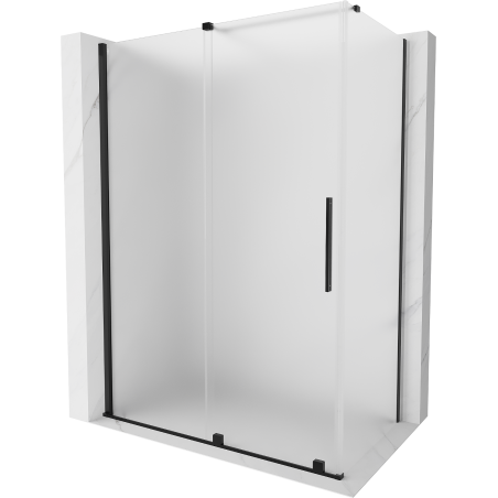 Mexen Velar cabină de duș cu deschidere glisantă 150 x 85 cm, înghețat, negru - 871-150-085-31-70