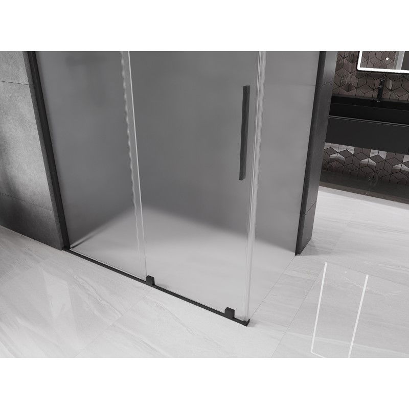 Mexen Velar cabina de duș glisantă 150 x 80 cm, mată, neagră - 871-150-080-31-70