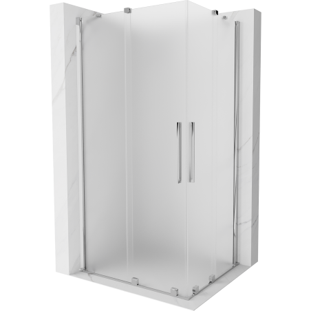 Mexen Velar Duo tolóajtós zuhanykabin 100 x 90 cm, jég, króm - 871-100-090-32-01