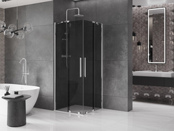 Mexen Velar Duo cabină de duș culisantă 100 x 100 cm, grafit, crom - 871-100-100-42-01