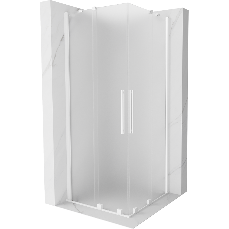 Mexen Velar Duo eltolható zuhanykabin 90 x 90 cm, matt, fehér - 871-090-090-32-20