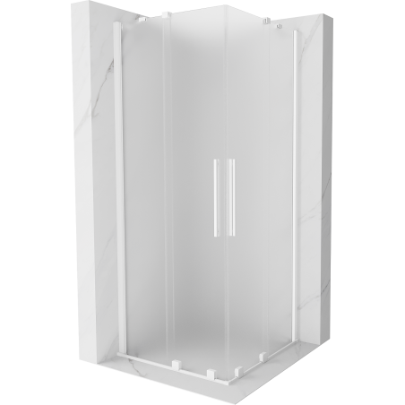 Mexen Velar Duo eltolható zuhanykabin 90 x 90 cm, matt, fehér - 871-090-090-32-20