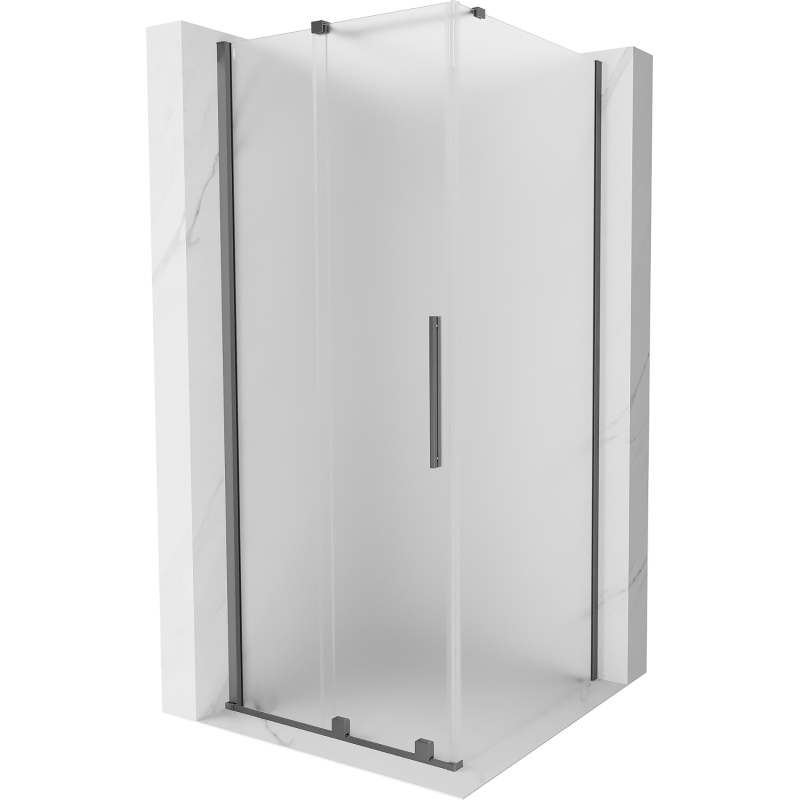 Mexen Velar cabină de duș glisantă 90 x 90 cm, înghețat, gun metal - 871-090-090-31-95