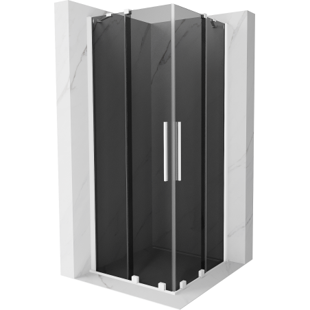 Mexen Velar Duo cabină de duș glisantă 80 x 80 cm, grafit, alb - 871-080-080-42-20