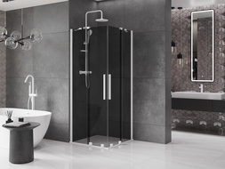 Mexen Velar Duo cabină de duș glisantă 100 x 100 cm, grafit, albă - 871-100-100-42-20
