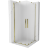 Mexen Velar Duo tolóajtós zuhanykabin 80 x 80 cm, homályos, arany - 871-080-080-32-50