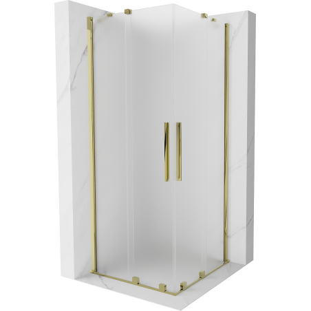 Mexen Velar Duo cabină de duș glisantă 100 x 100 cm, îngheț, auriu - 871-100-100-32-50