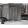 Mexen Velar Duo cabină de duș glisantă 100 x 100 cm, îngheț, auriu - 871-100-100-32-50