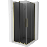 Mexen Velar Duo cabină de duș glisantă 90 x 90 cm, grafit, auriu - 871-090-090-42-50