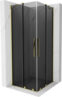 Mexen Velar Duo cabină de duș glisantă 90 x 90 cm, grafit, auriu - 871-090-090-42-50