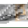 Mexen Rio cabină de duș pătrată 90 x 90 cm, Dungi, Crom + cadă de duș Rio, Albă - 860-090-090-01-20-4510