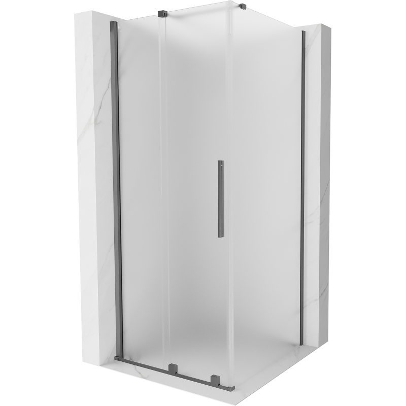 Mexen Velar cabina de duș glisantă 120 x 120 cm, înghețat, metal pistol - 871-120-120-31-95
