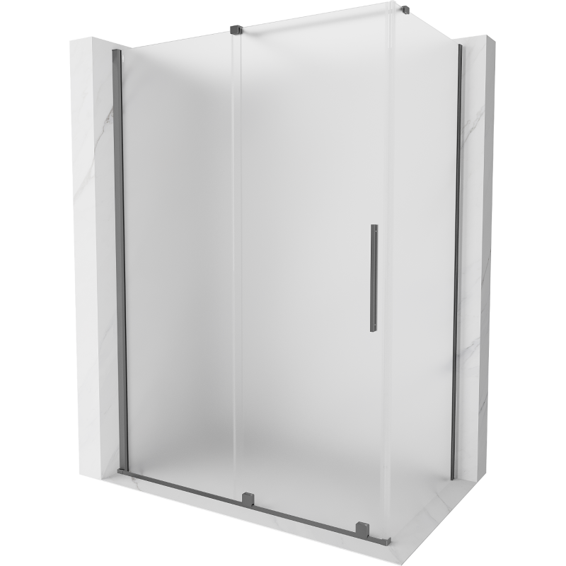 Mexen Velar cabina de duș glisantă 130 x 75 cm, periat, gun metal - 871-130-075-31-95