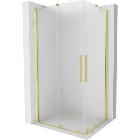 Mexen Velar Duo cabină de duș culisantă 90 x 80 cm, înghețat, auriu periat - 871-090-080-32-55