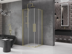 Mexen Velar Duo cabină de duș culisantă 80 x 80 cm, mat, auriu periat - 871-080-080-32-55