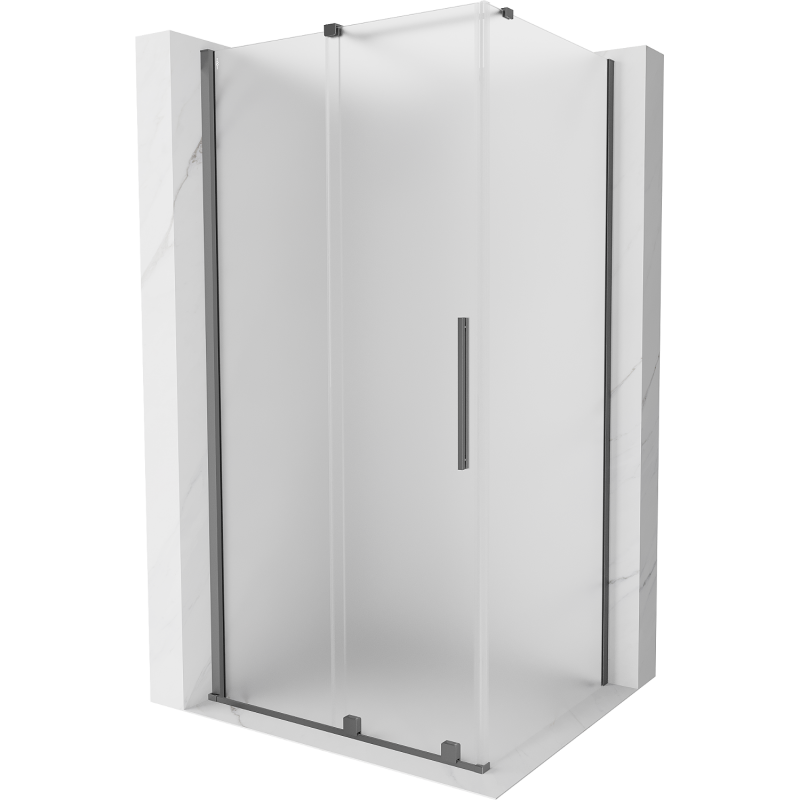 Mexen Velar cabină de duș glisantă 140 x 100 cm, înghețat, metal pistol - 871-140-100-31-95