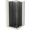 Mexen Velar Duo cabină de duș glisantă 80 x 80 cm, grafit, auriu periat - 871-080-080-42-55