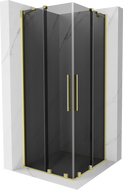 Mexen Velar Duo cabină de duș glisantă 80 x 80 cm, grafit, auriu periat - 871-080-080-42-55
