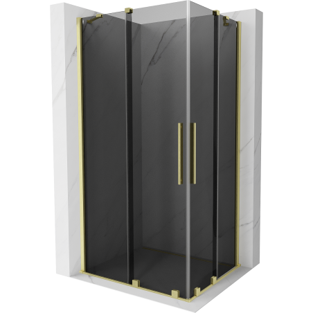 Mexen Velar Cabină de duș Duo glisantă 90 x 80 cm, grafit, auriu periat - 871-090-080-42-55