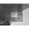 Mexen Velar Duo tolóajtós zuhanykabin 100 x 90 cm, grafit, arany kefélt - 871-100-090-42-55