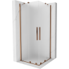 Mexen Velar Duo tolóajtós zuhanykabin 90 x 90 cm, opál, rózsaarany - 871-090-090-32-60