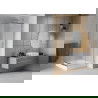 Mexen Rio cabină de duș pătrată 90 x 90 cm, Înghețat, Crom + cadă de duș Rio, Albă - 860-090-090-01-30-4510
