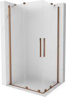 Mexen Velar Duo cabină de duș culisantă 90 x 80 cm, geam mat, aur roz - 871-090-080-32-60