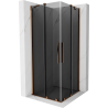 Mexen Velar Duo cabină de duș glisantă 90 x 90 cm, grafit, aur roz - 871-090-090-42-60