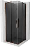 Mexen Velar Duo cabină de duș glisantă 100 x 100 cm, grafit, aur roz - 871-100-100-42-60
