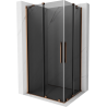 Mexen Velar Cabină de duș Duo culisantă 100 x 90 cm, grafit, aur roz - 871-100-090-42-60