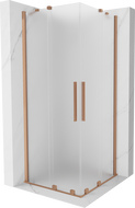 Mexen Velar Duo cabină de duș glisantă 100 x 100 cm, înghețată, cupru periat - 871-100-100-32-65