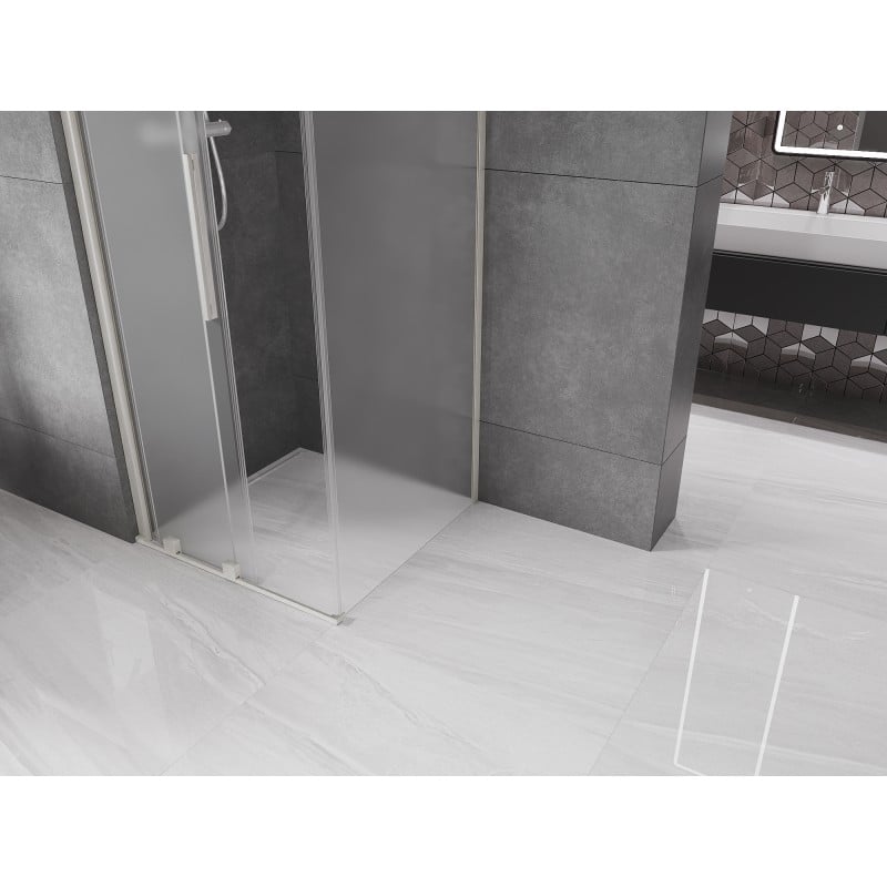 Mexen Velar cabină de duș culisantă 100 x 100 cm, înghețată, nichel periat - 871-100-100-31-97