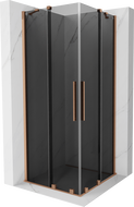Mexen Velar Cabină de duș dublă cu uși glisante 80 x 80 cm, grafit, cupru periat - 871-080-080-42-65