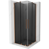 Mexen Velar Duo cabină de duș glisantă 100 x 100 cm, grafit, cupru periat - 871-100-100-42-65