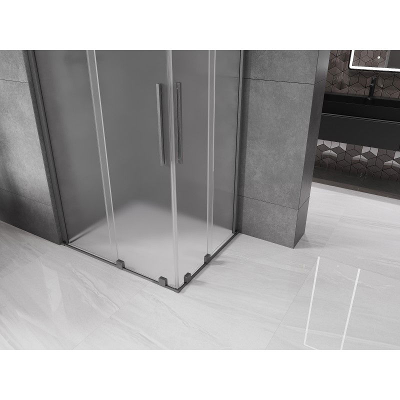 Mexen Velar Duo cabină de duș glisantă 100 x 90 cm, mat, gri pistol periat - 871-100-090-32-66