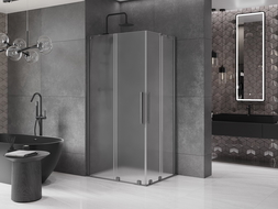 Mexen Velar Duo cabină de duș glisantă 100 x 90 cm, înghețat, gri pistol periat - 871-100-090-32-66